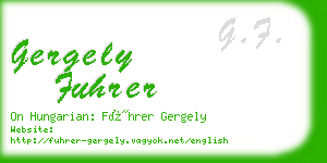 gergely fuhrer business card